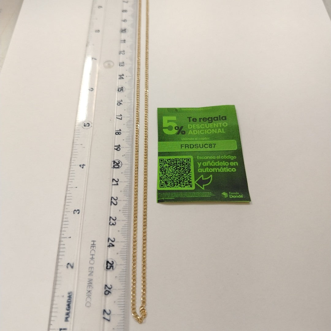 CADENAS TEJIDO BARBADA ORO 10K 55 CM 3.9 GR (NUEVO)