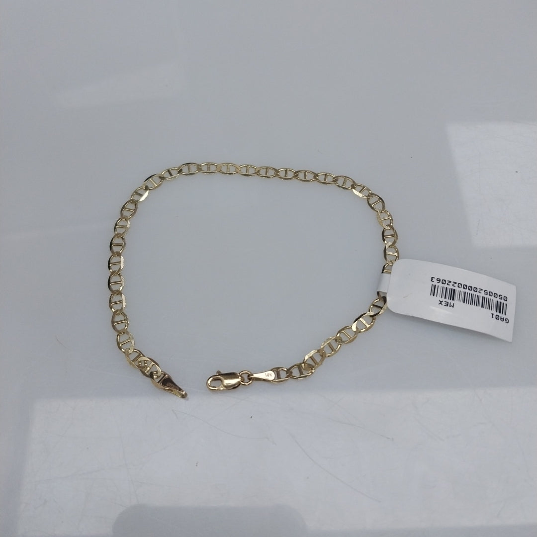 PULSERAS TEJIDO MARINERA ORO 14K 21 CM 3.2 GR (NUEVO)