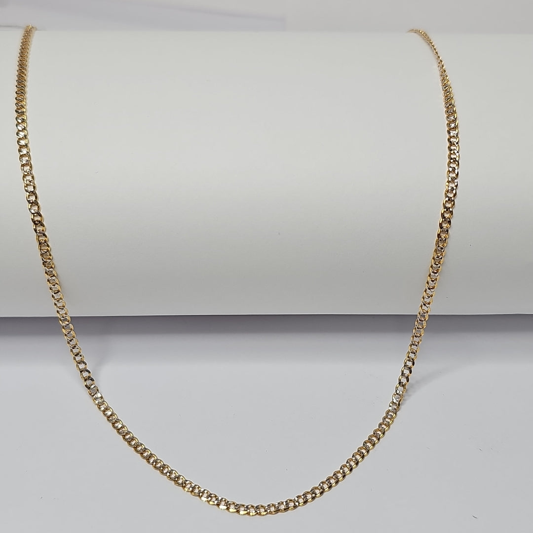 CADENAS BARBADA DIAMANTADA ORO 14K 60 CM 6.2 GR (NUEVO)