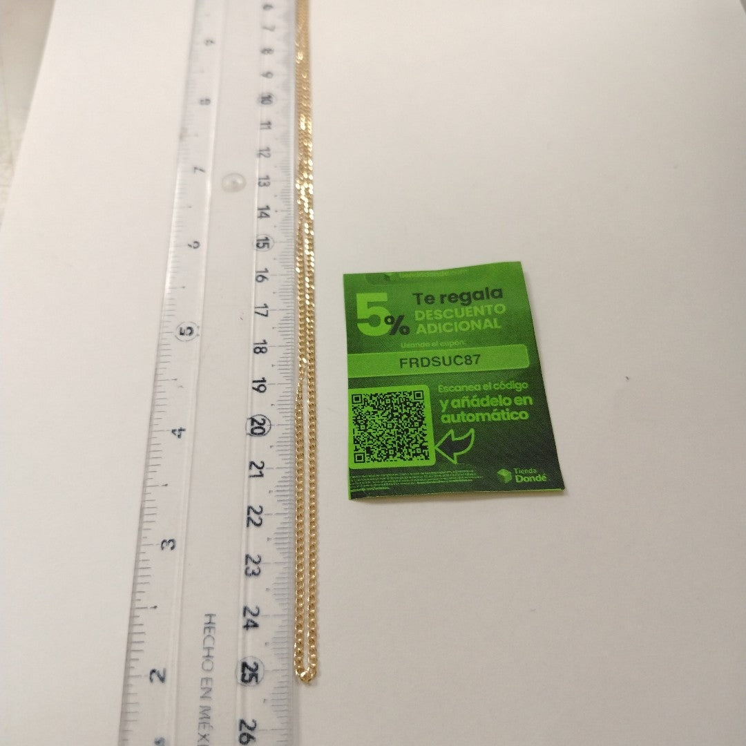 CADENAS TEJIDO BARBADA ORO 10K 50 CM 3.5 GR (NUEVO)