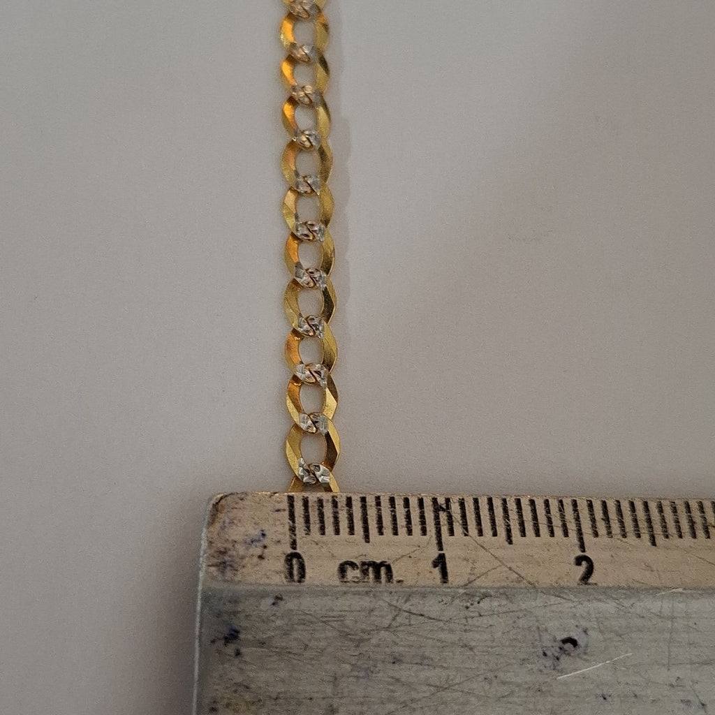 PULSERAS BARBADA DIAMANTADA ORO 14K 21 CM 3.6 GR (NUEVO)