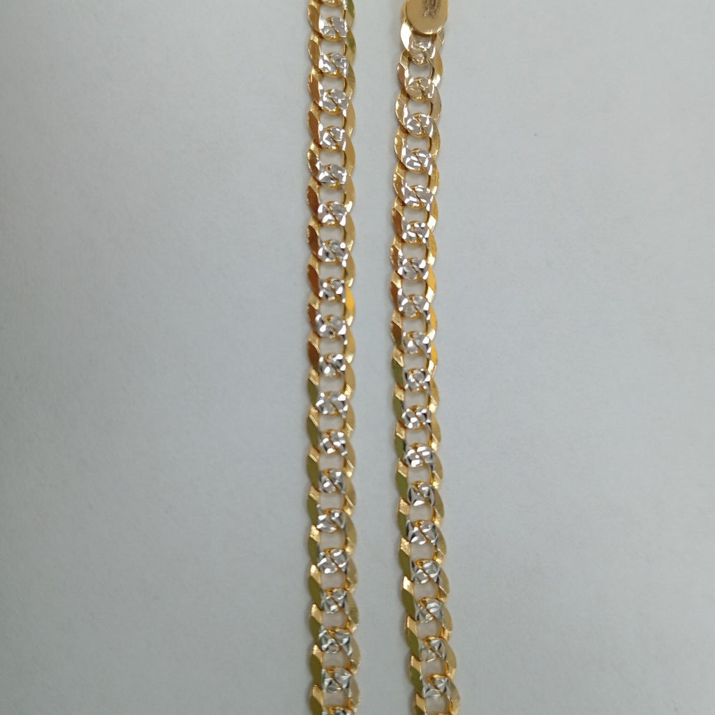 PULSERAS TEJIDO BARBADA DIAMANTADA ORO 14K 21 CM 5 GR (NUEVO)