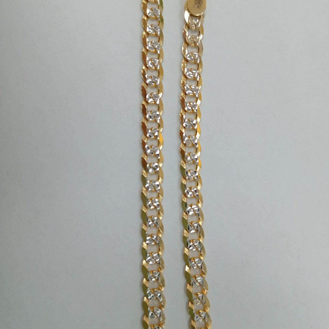 PULSERAS TEJIDO BARBADA DIAMANTADA ORO 14K 21 CM 5 GR (NUEVO)