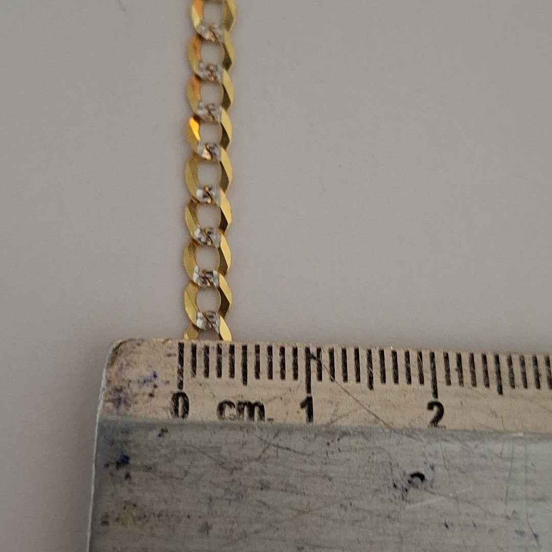 CADENAS BARBADA DIAMANTADA ORO 14K 60 CM 9.6 GR (NUEVO)