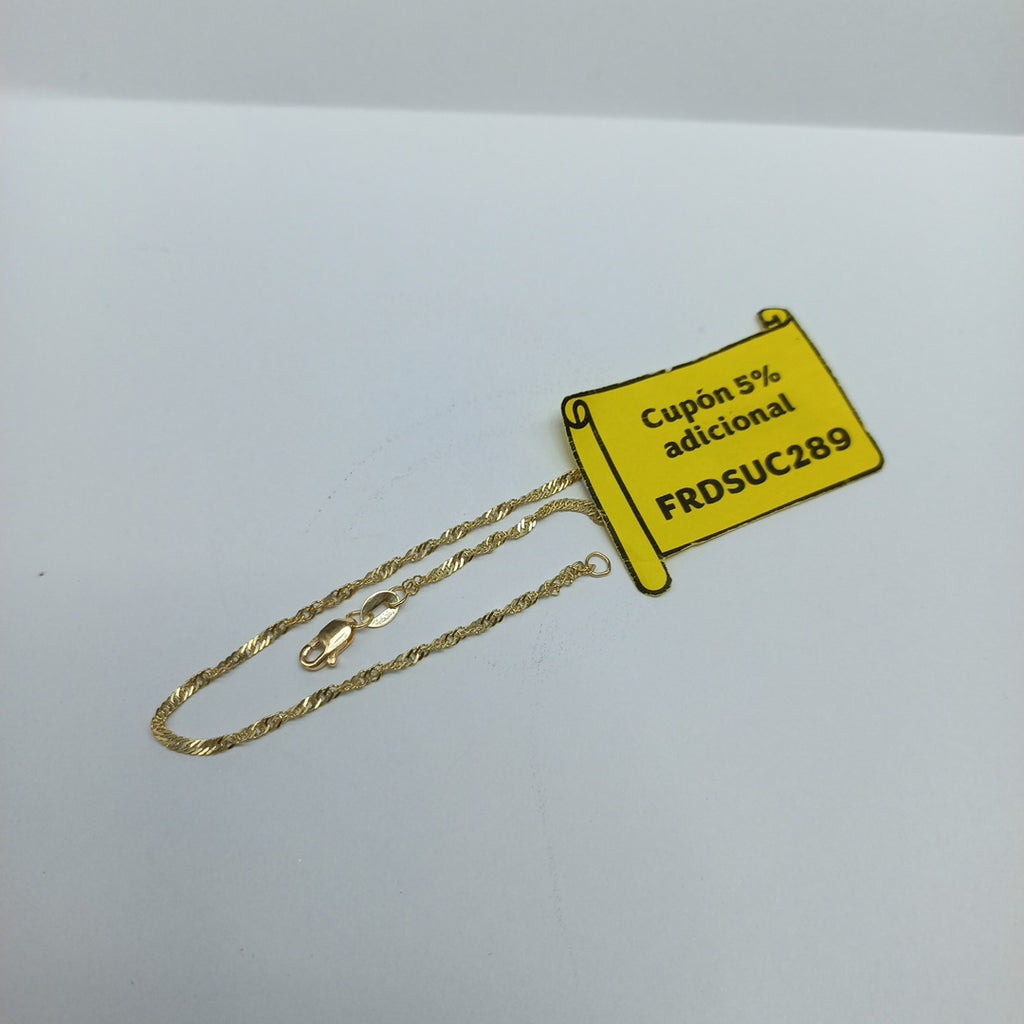 PULSERAS TEJIDO MEDIO TZL ORO 14K 18 CM 1.3 GR (NUEVO)