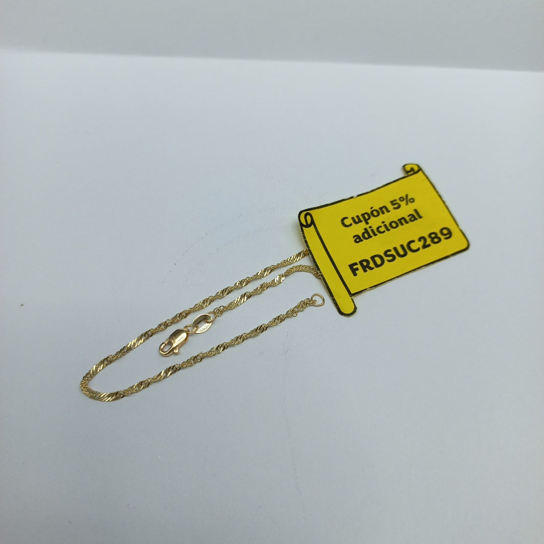 PULSERAS TEJIDO MEDIO TZL ORO 14K 18 CM 1.3 GR (NUEVO)