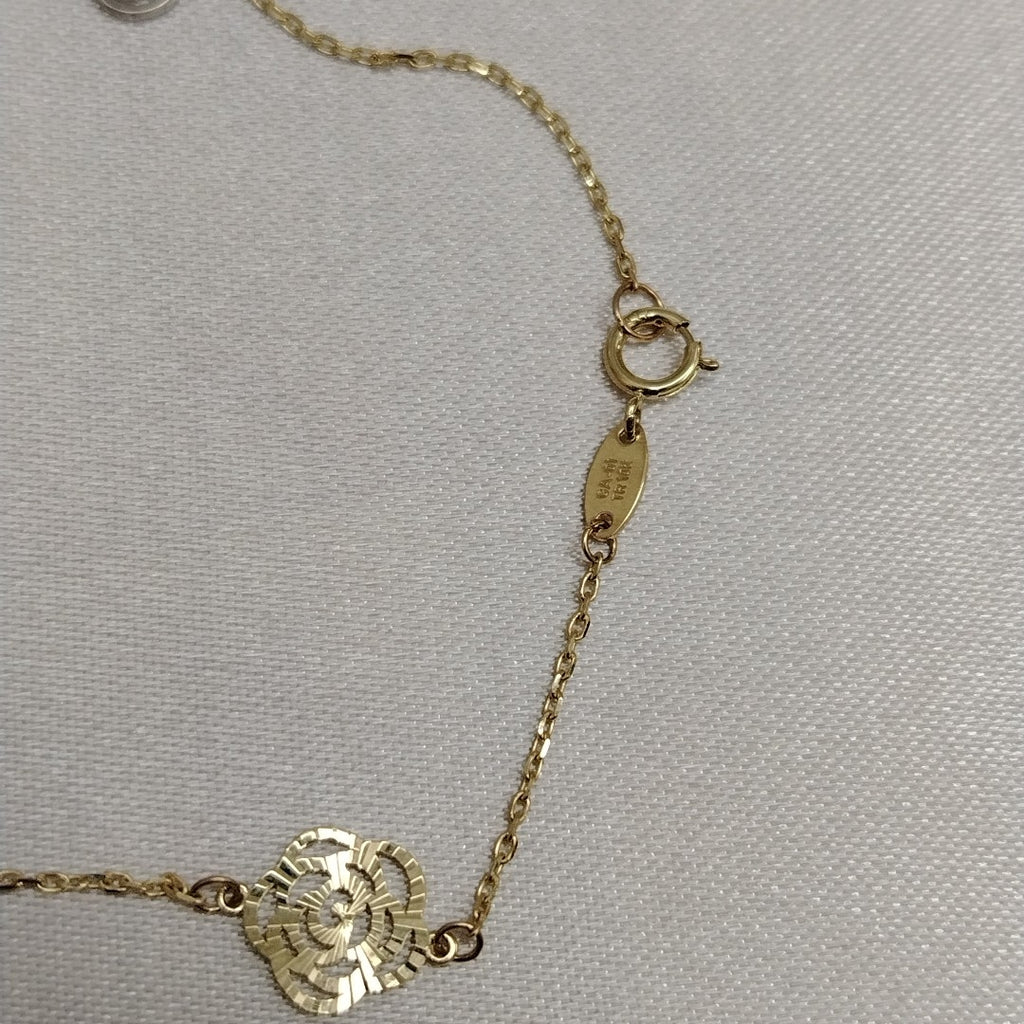 PULSERAS TEJIDO ESPECIAL C/DIJE ORO 10K 18 CM 1.7 GR (NUEVO)