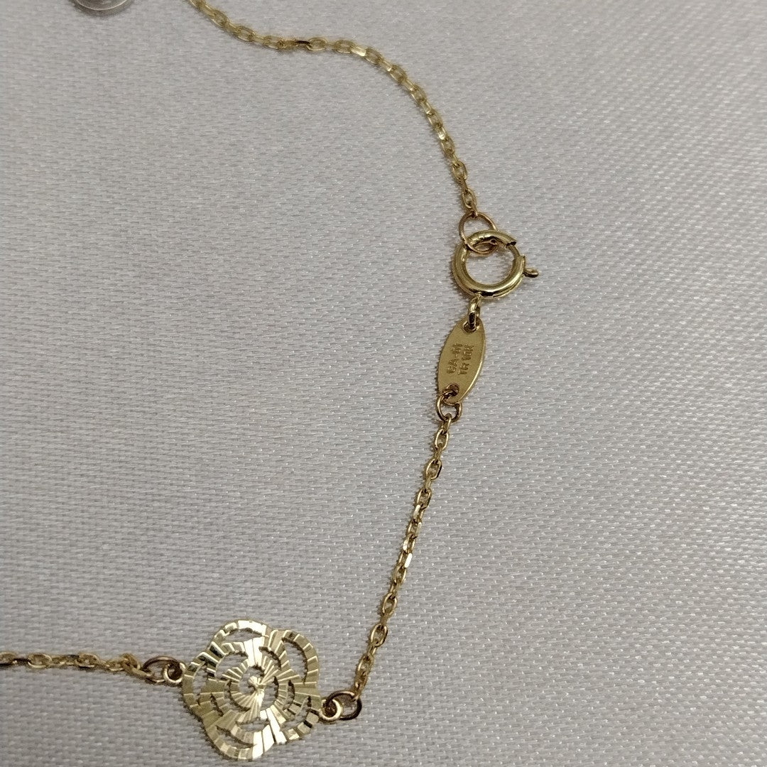 PULSERAS TEJIDO ESPECIAL C/DIJE ORO 10K 18 CM 1.7 GR (NUEVO)