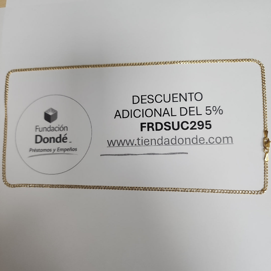 CADENAS BARBADA DIAMANTADA ORO 14K 55 CM 5.8 GR (NUEVO)