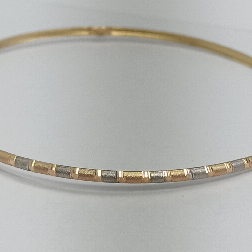 PULSERA RIGIDA ORO COMBINADO 14 K 2,40 GRMS (SEMINUEVO)