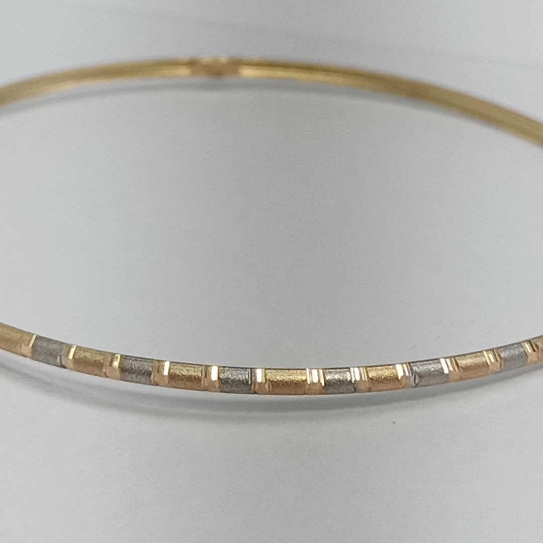 PULSERA RIGIDA ORO COMBINADO 14 K 2,40 GRMS (SEMINUEVO)