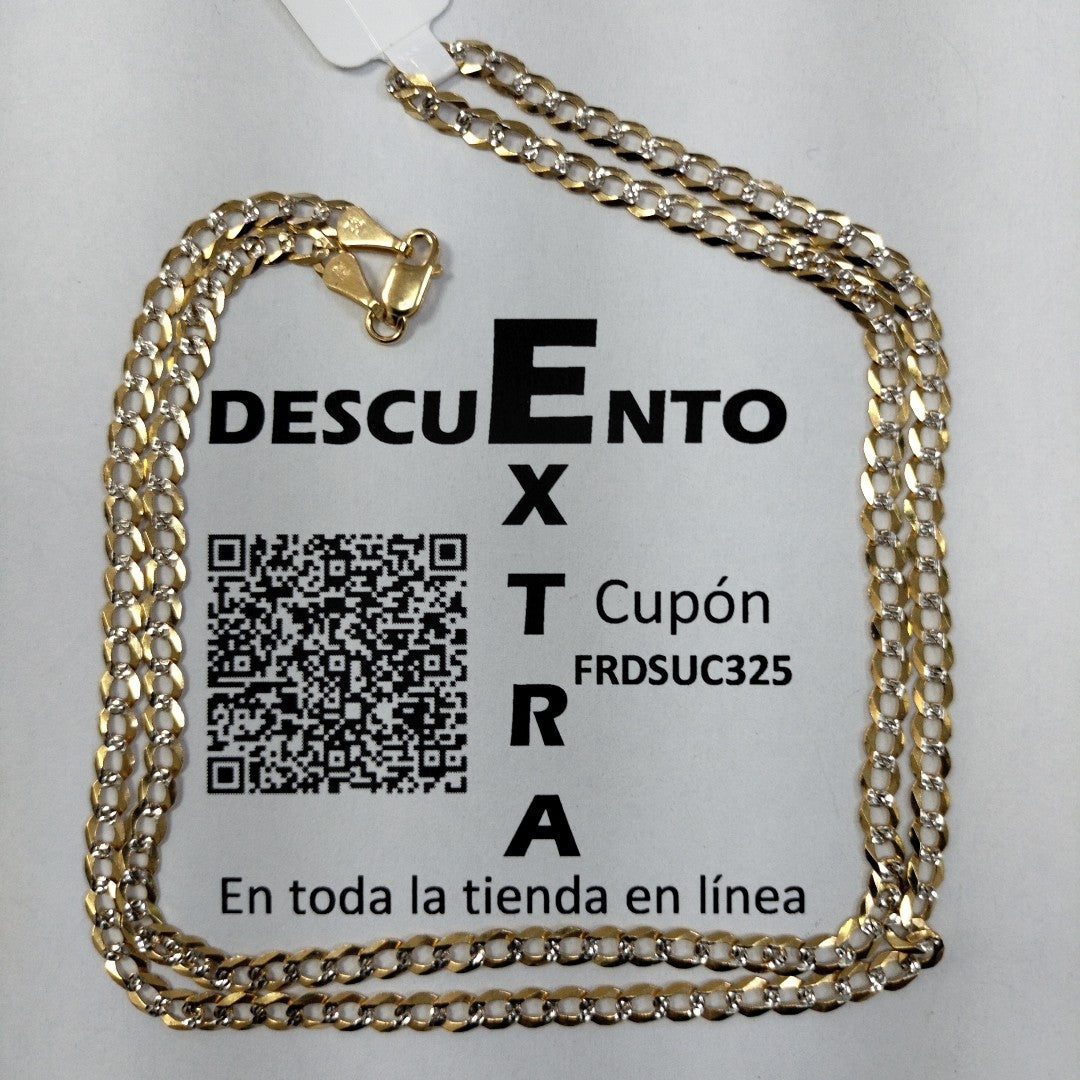 CADENAS BARBADA DIAMANTADA ORO 14K 60 CM 9.4 GR (NUEVO)