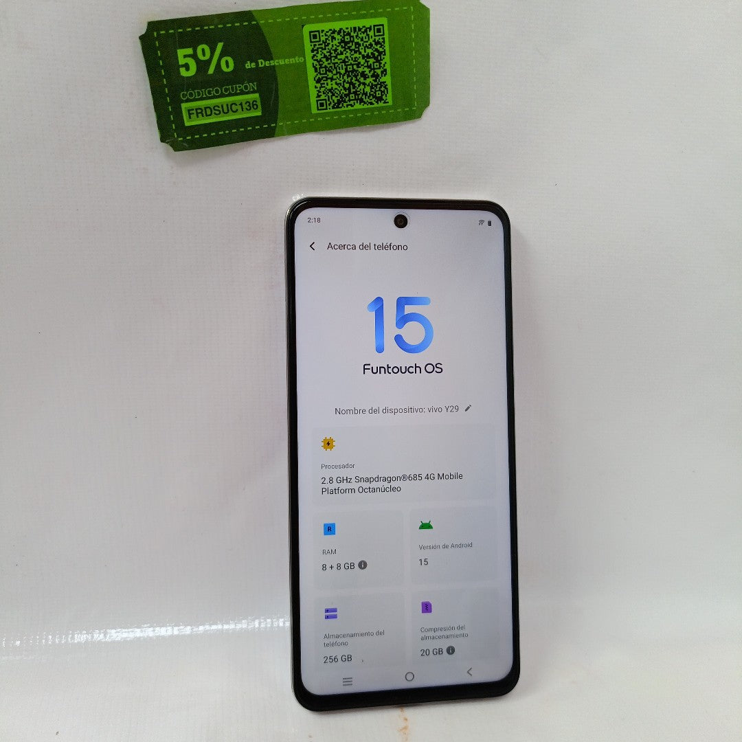 CELULAR VIVO Y29 V2434 (2025) 256 GB 8 GB RAM (SEMINUEVO)