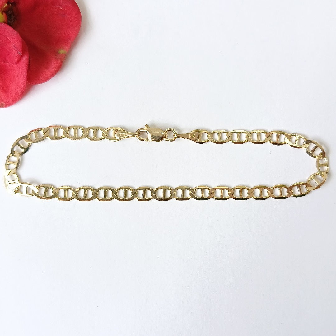 PULSERAS TEJIDO MARINERA ORO 14K 16 CM 2.8 GR (NUEVO)