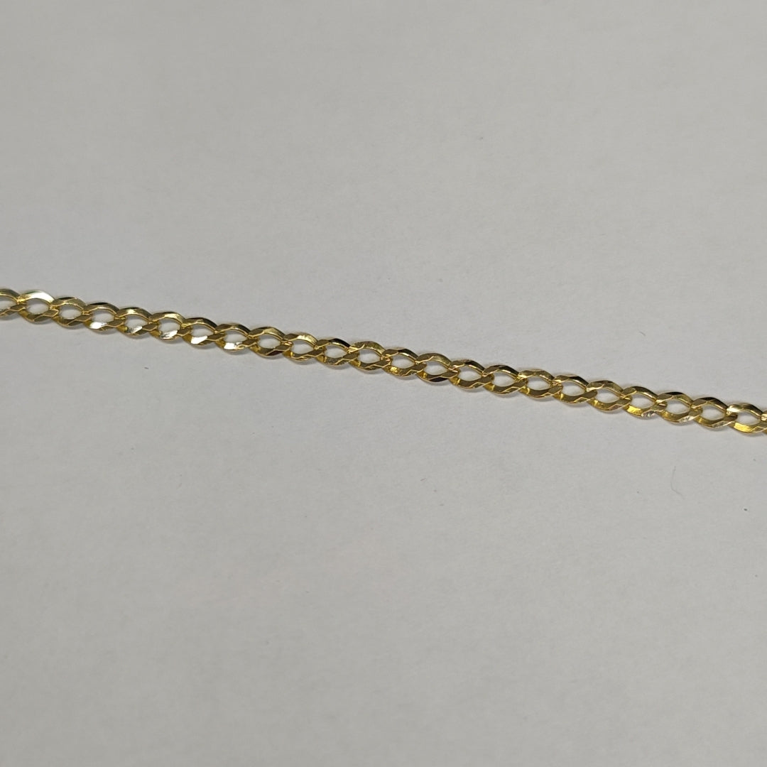 CADENAS TEJIDO BARBADA ORO 14K 60 CM 5.4 GR (NUEVO)