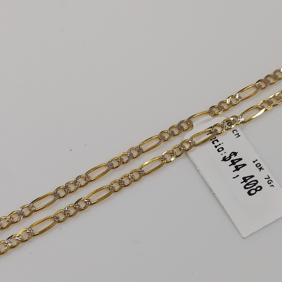 CADENAS TEJIDO 3X1 DIAMANTADO ORO 10K 60 CM 7 GR (NUEVO)