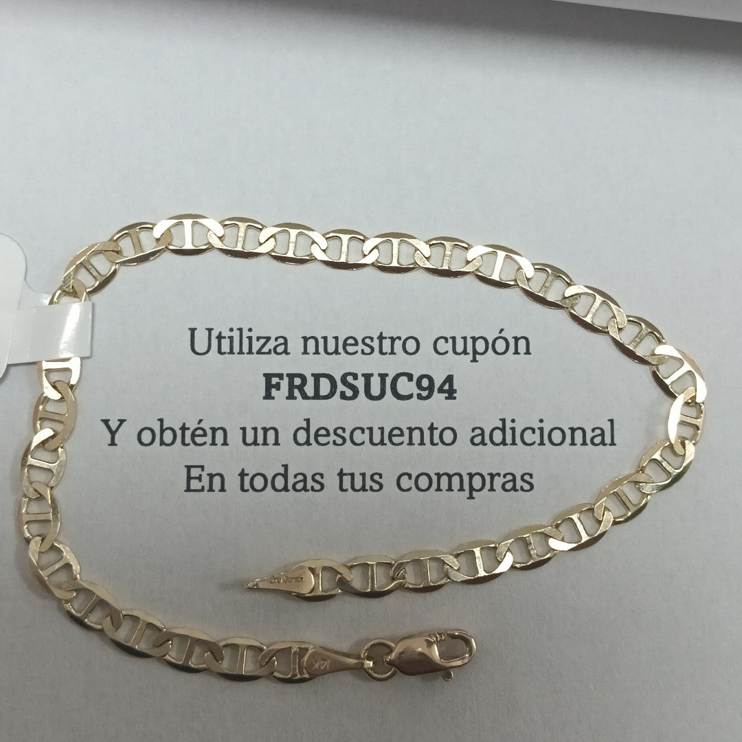PULSERAS TEJIDO MARINERA ORO 14K 16 CM 3 GR (NUEVO)
