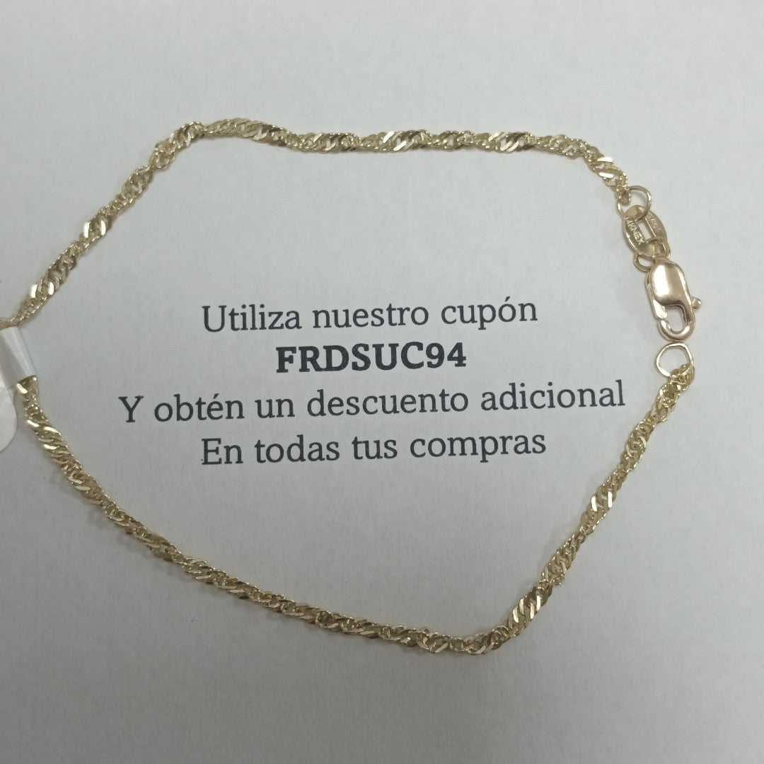 PULSERAS TEJIDO MEDIO TZL ORO 14K 18 CM 1.3 GR (NUEVO)