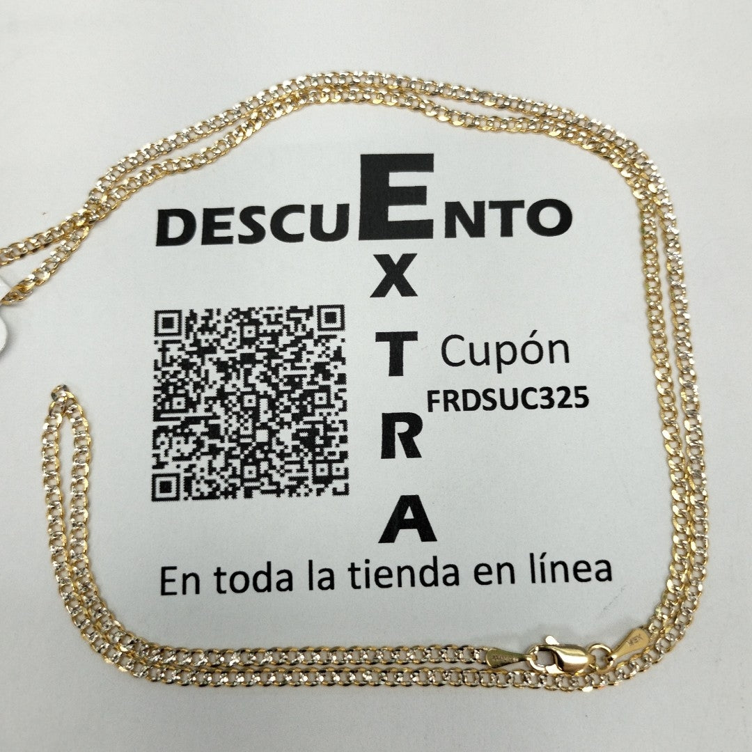 CADENAS BARBADA DIAMANTADA ORO 14K 55 CM 5.7 GR (NUEVO)