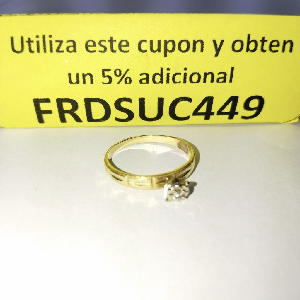 ANILLITO, SOLITARIO ORO 14 K 1.7 GRMS (SEMINUEVO)