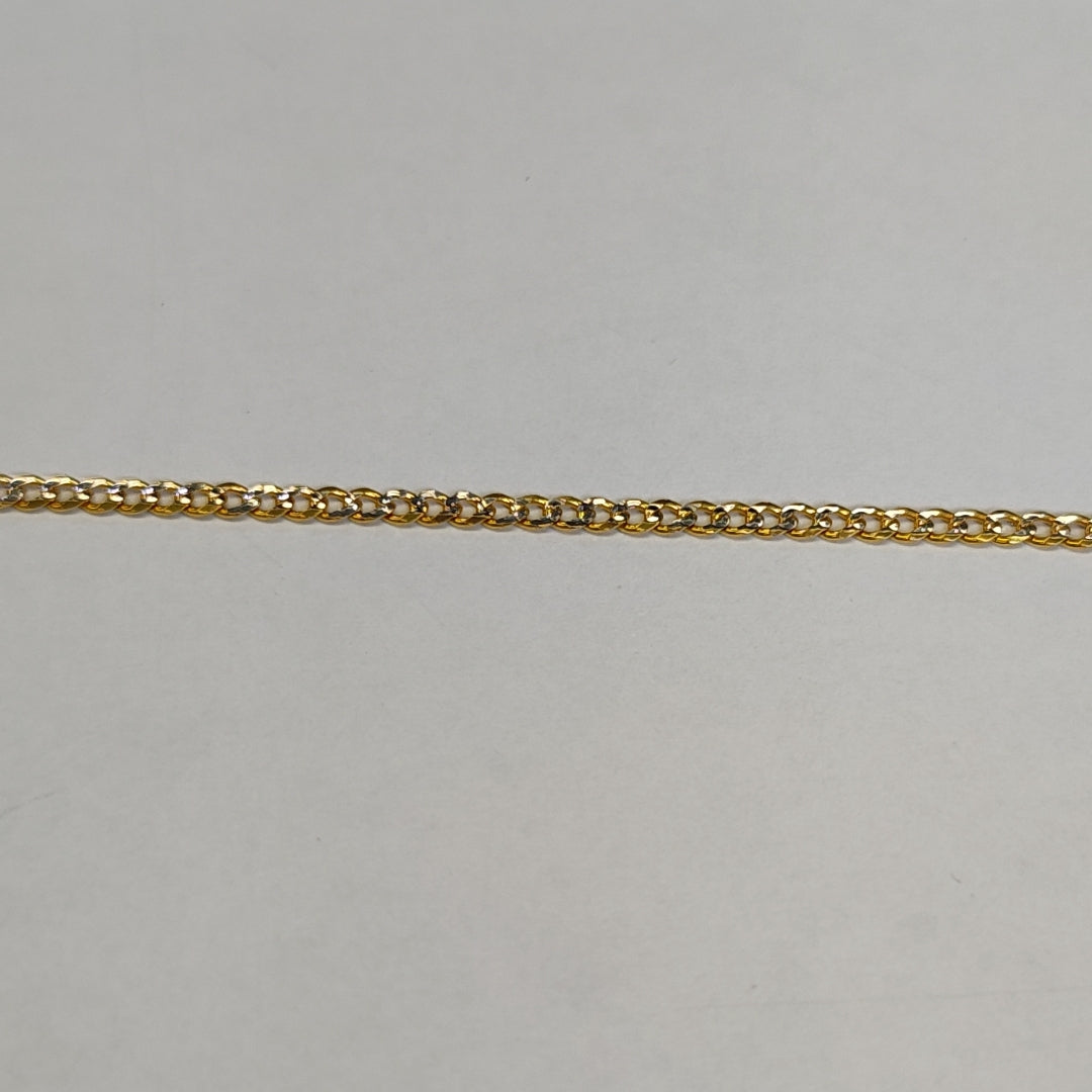 CADENAS BARBADA DIAMANTADA ORO 14K 60 CM 6.2 GR (NUEVO)
