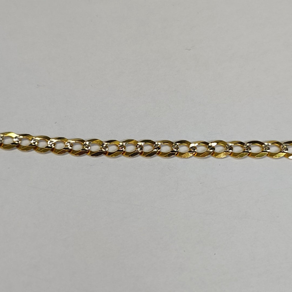 CADENAS BARBADA DIAMANTADA ORO 14K 55 CM 8.8 GR (NUEVO)