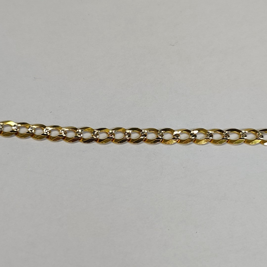 CADENAS BARBADA DIAMANTADA ORO 14K 55 CM 8.8 GR (NUEVO)