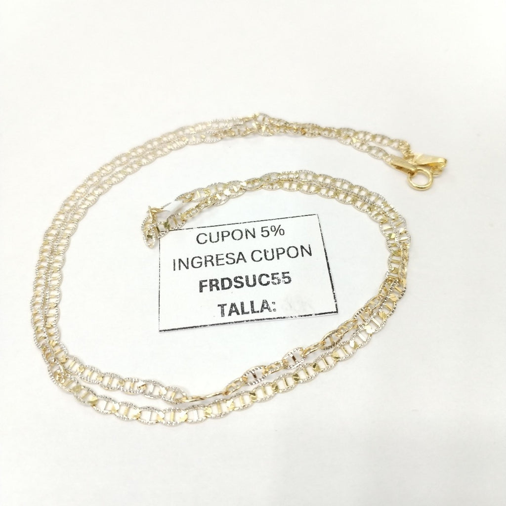 CADENAS TEJIDO GUCHI DIAMANTADO ORO 10K 55 CM 3.9 GR (NUEVO)
