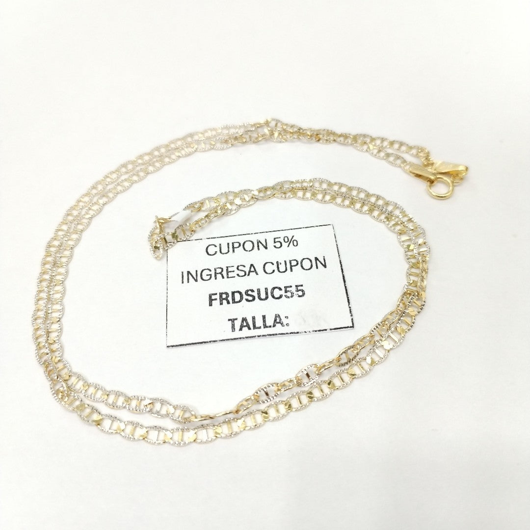 CADENAS TEJIDO GUCHI DIAMANTADO ORO 10K 55 CM 3.9 GR (NUEVO)