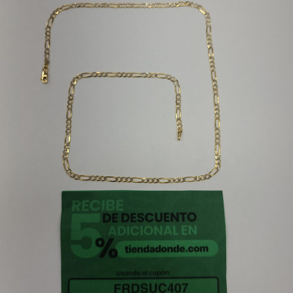 CADENAS TEJIDO 3X1 DIAMANTADO ORO 10K 50 CM 5.6 GR (NUEVO)