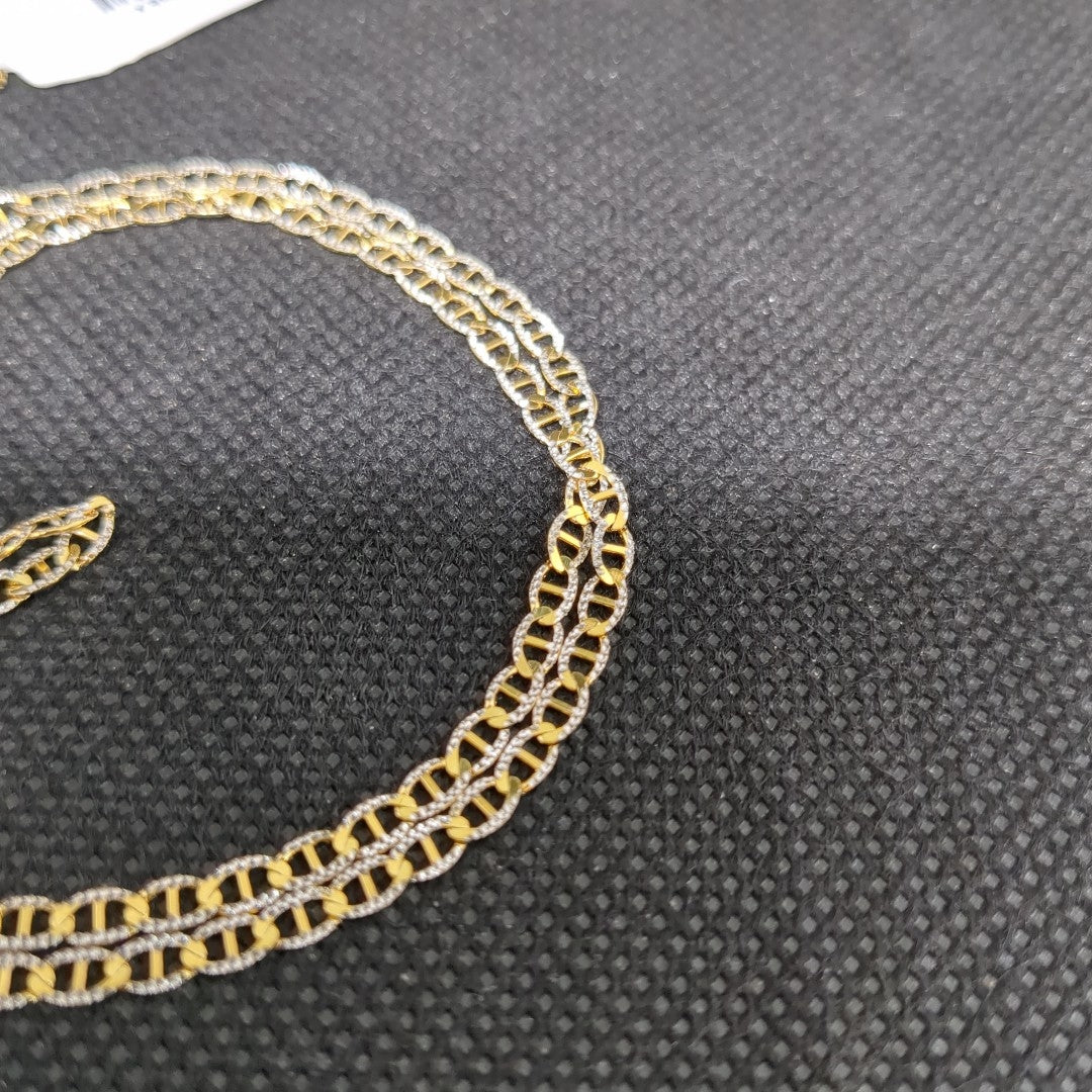 CADENAS TEJIDO GUCHI DIAMANTADO ORO 10K 55 CM 3.9 GR (NUEVO)
