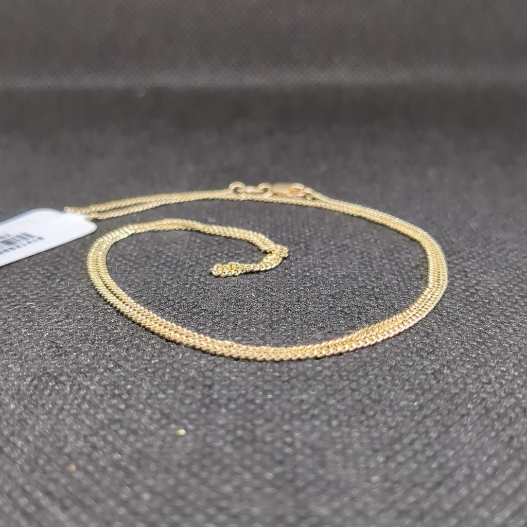 CADENAS TEJIDO BARBADA ORO 10K 50 CM 3.1 GR (NUEVO)