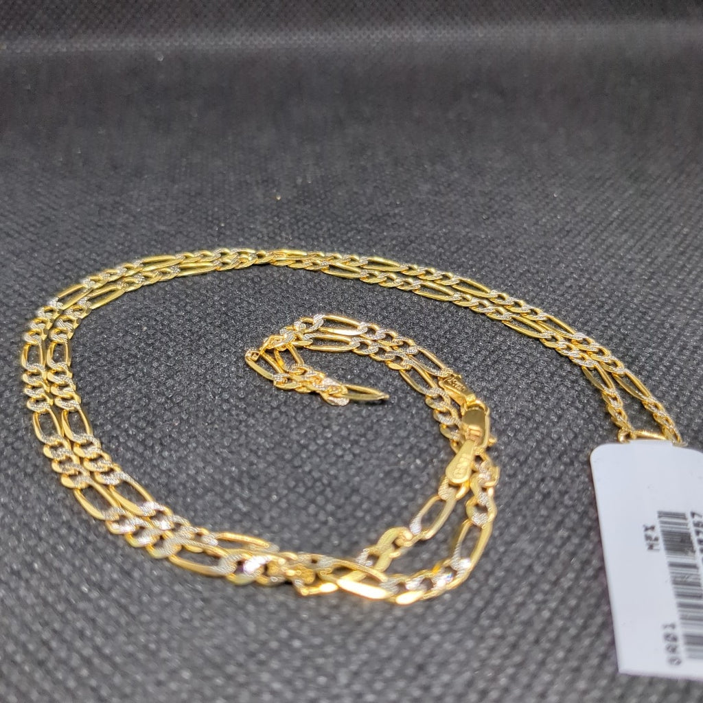 CADENAS TEJIDO 3X1 DIAMANTADO ORO 10K 55 CM 6.4 GR (NUEVO)
