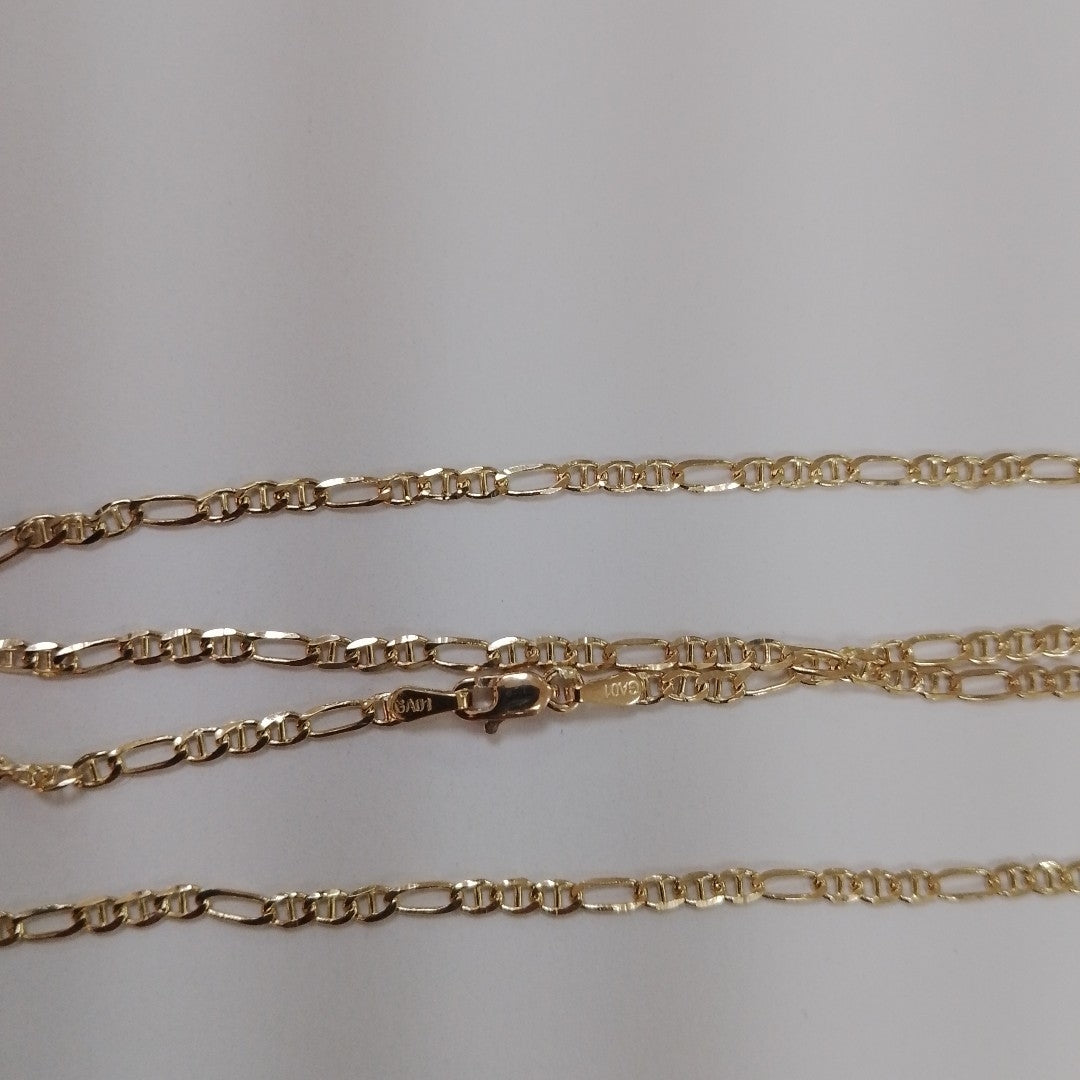CADENAS TEJIDO FIGARO GUCHI ORO 10K 60 CM 5.3 GR (NUEVO)