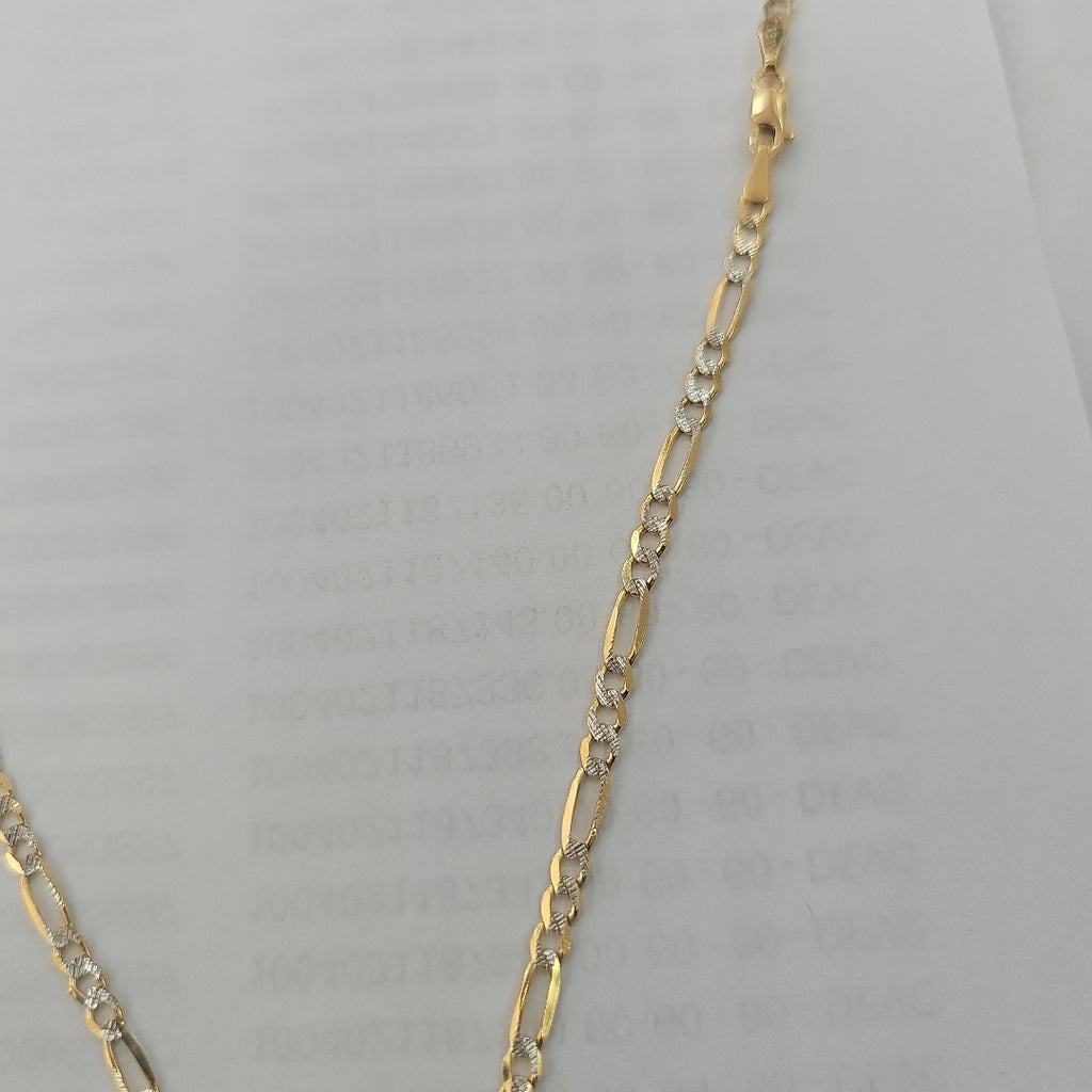 CADENAS TEJIDO 3X1 DIAMANTADO ORO 10K 50 CM 5.7 GR (NUEVO)