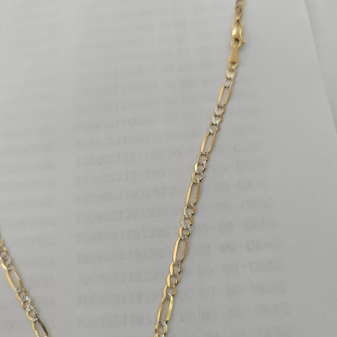 CADENAS TEJIDO 3X1 DIAMANTADO ORO 10K 50 CM 5.7 GR (NUEVO)