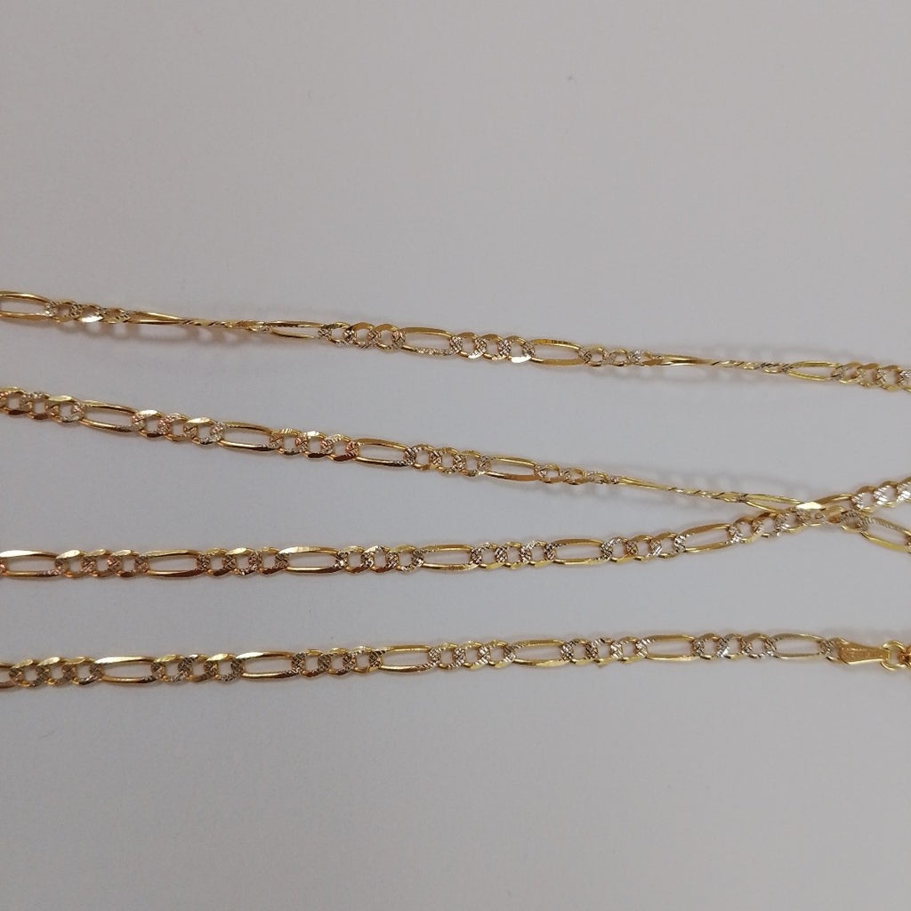 CADENAS TEJIDO 3X1 DIAMANTADO ORO 10K 60 CM 6.7 GR (NUEVO)