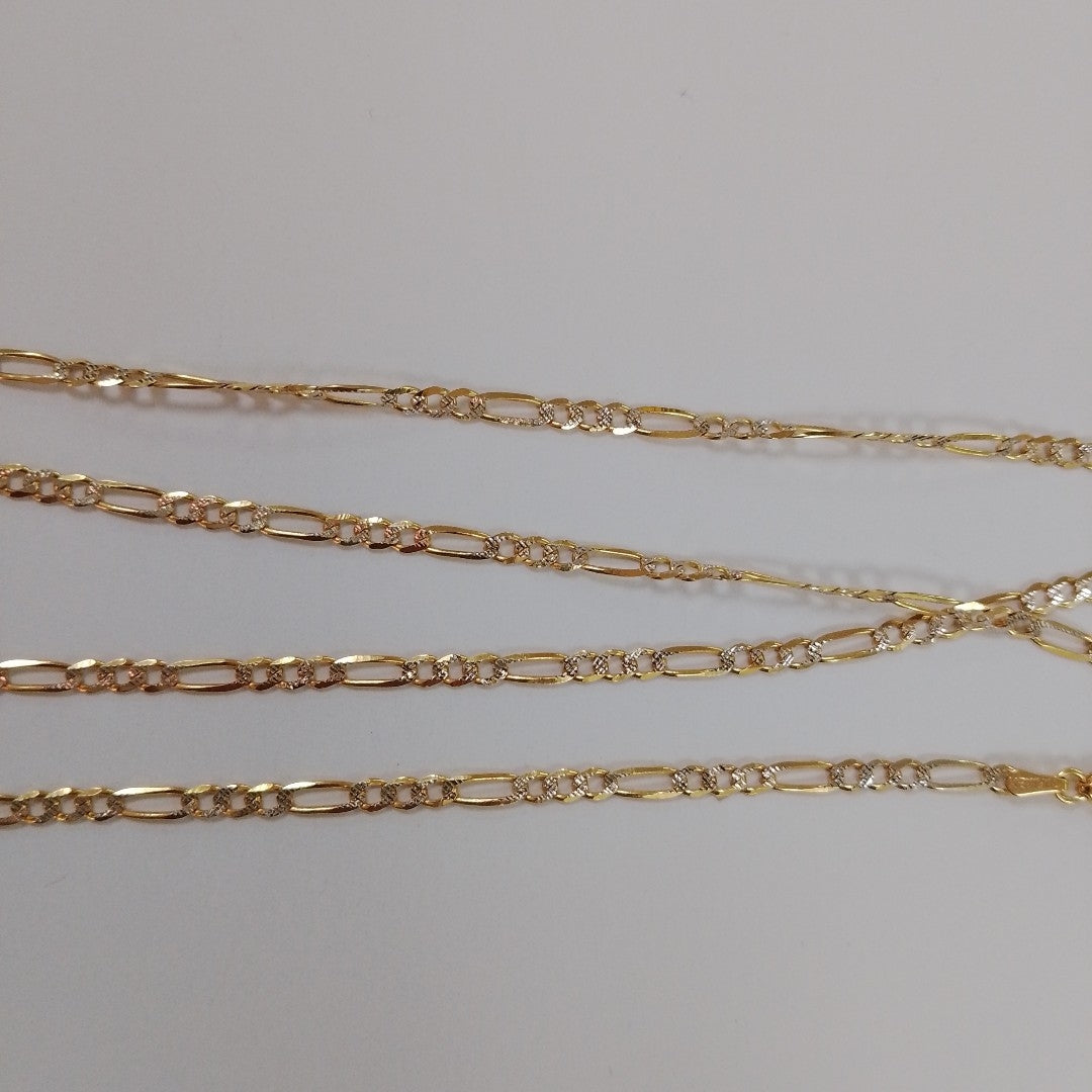 CADENAS TEJIDO 3X1 DIAMANTADO ORO 10K 60 CM 6.7 GR (NUEVO)