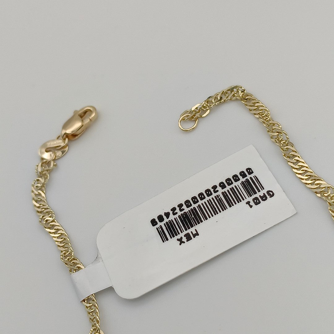 PULSERAS TEJIDO MEDIO TZL ORO 14K 18 CM 1.8 GR (NUEVO)