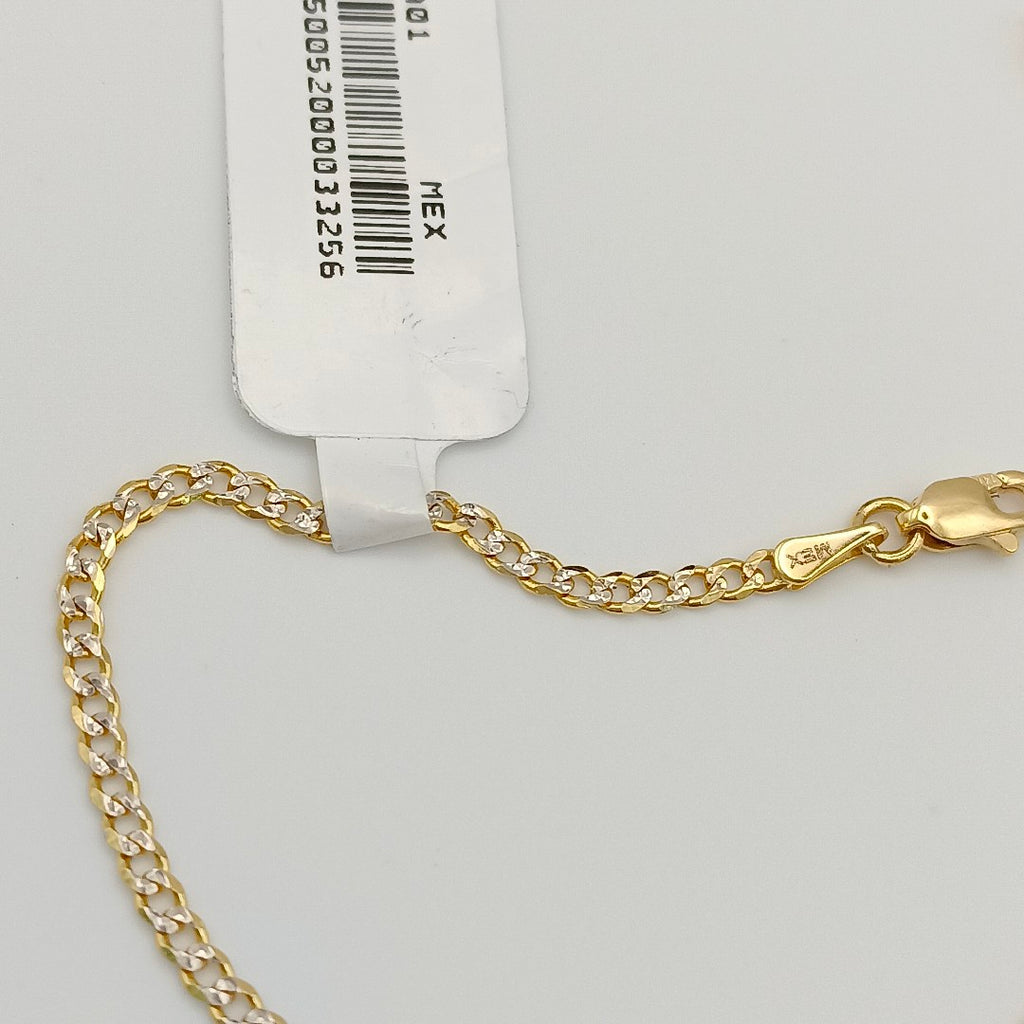 PULSERAS BARBADA DIAMANTADA ORO 14K 18 CM 2.1 GR (NUEVO)