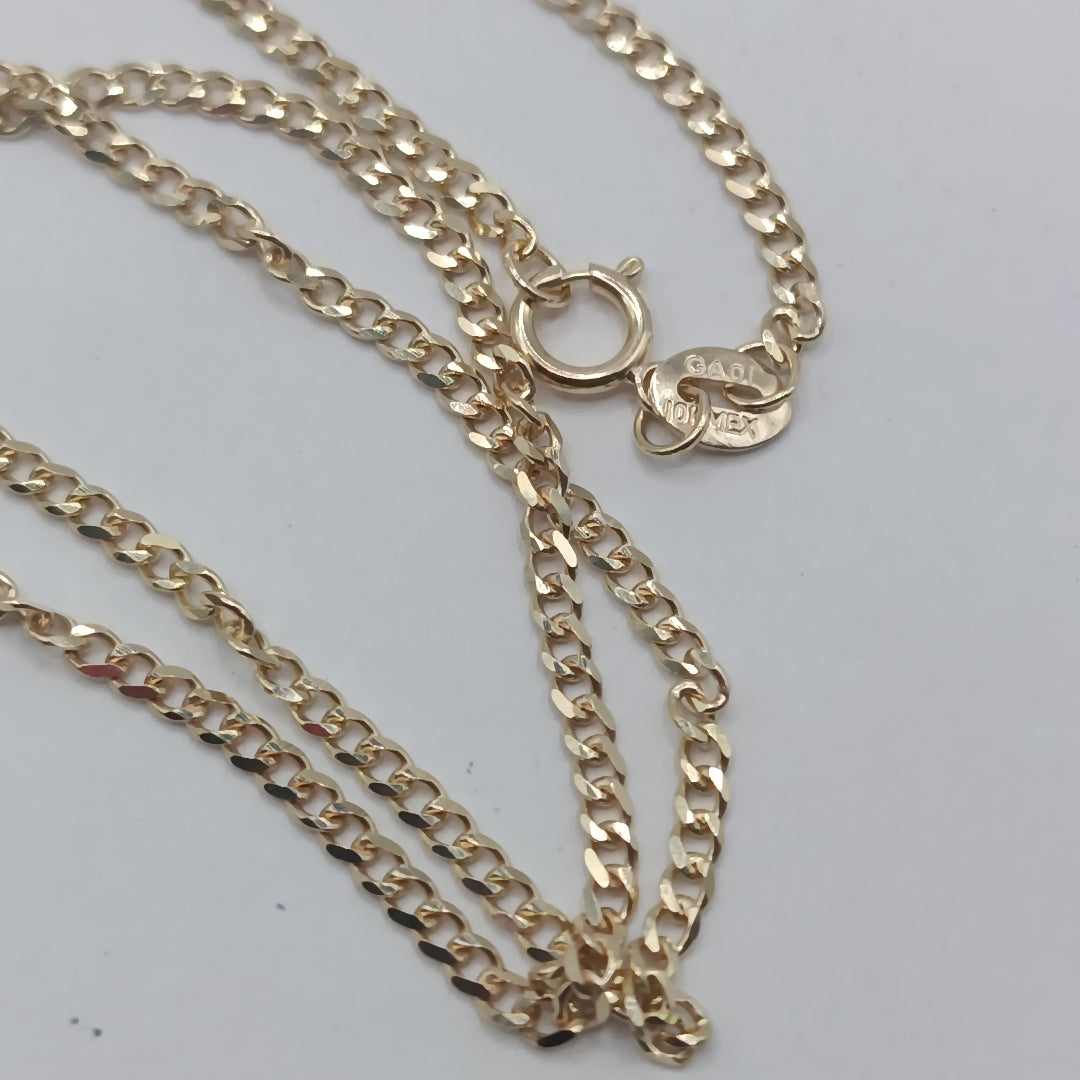 CADENAS TEJIDO BARBADA ORO 10K 50 CM 3.5 GR (NUEVO)