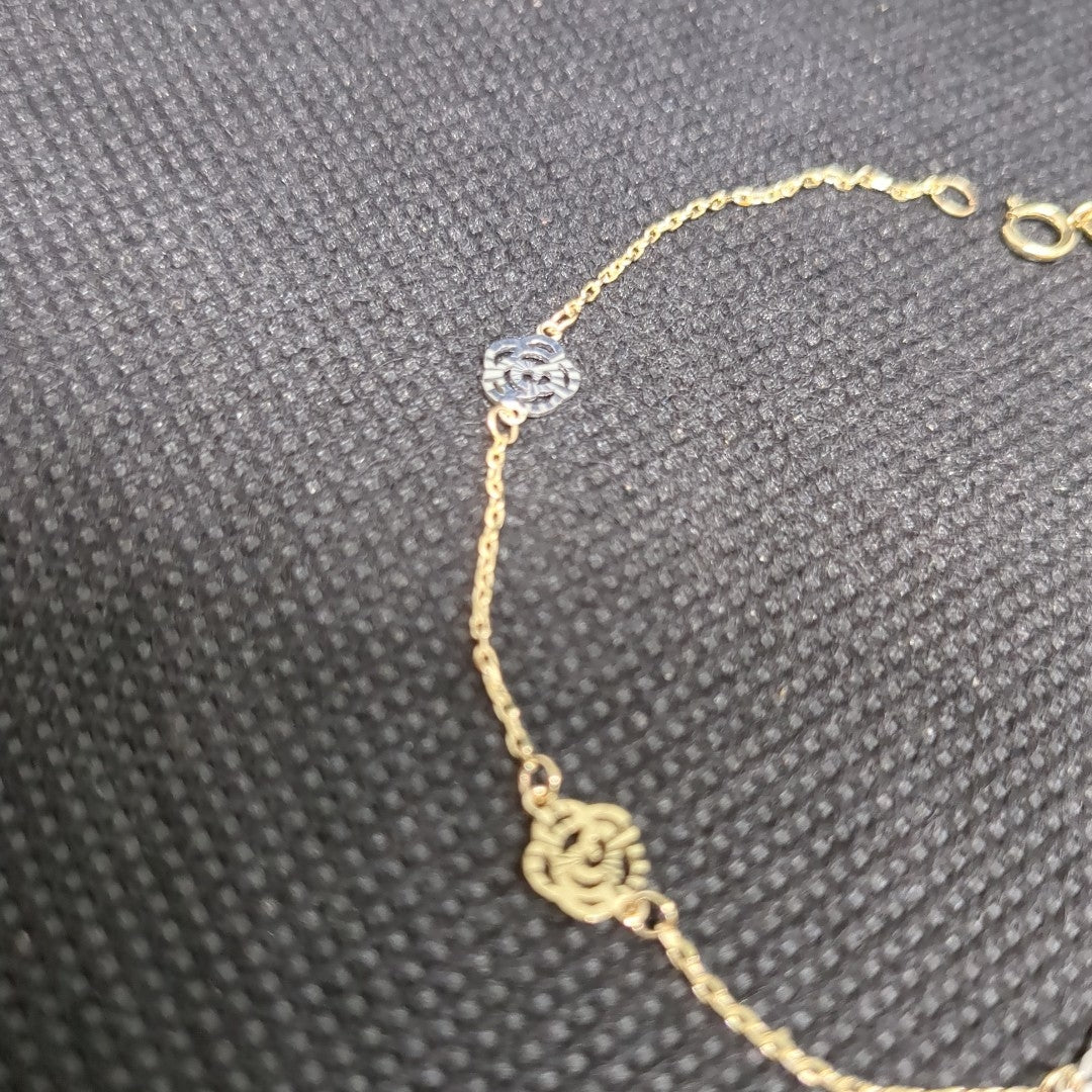 PULSERAS TEJIDO ESPECIAL C/DIJE ORO 10K 18 CM 1.1 GR (NUEVO)