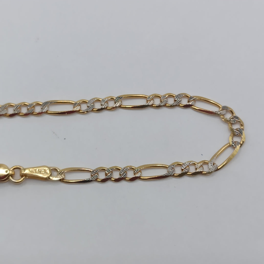 CADENAS TEJIDO 3X1 DIAMANTADO ORO 10K 55 CM 6.5 GR (NUEVO)