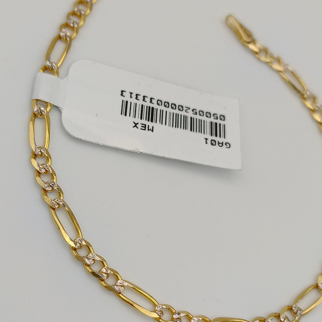 PULSERAS 3X1 DIAMANTADA ORO 14K 18 CM 3 GR (NUEVO)