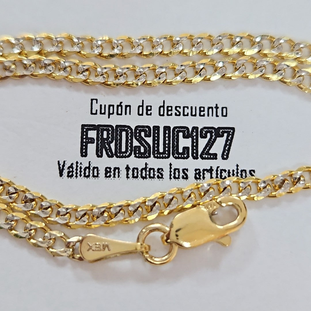 PULSERAS BARBADA DIAMANTADA ORO 14K 18 CM 2.4 GR (NUEVO)