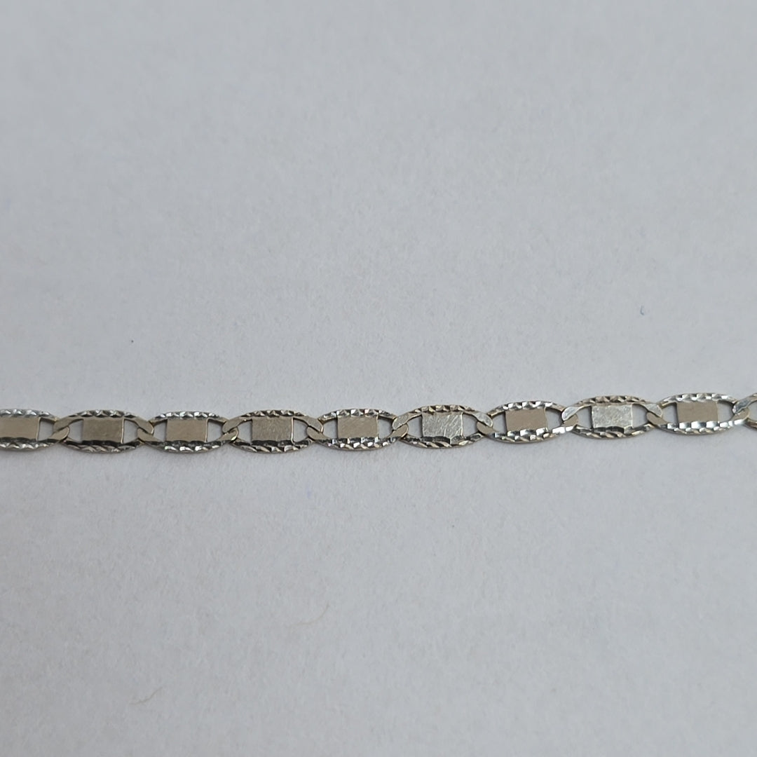 CADENA, CRUZ ORO BLANCO 14 K 3.4 GRMS (SEMINUEVO)