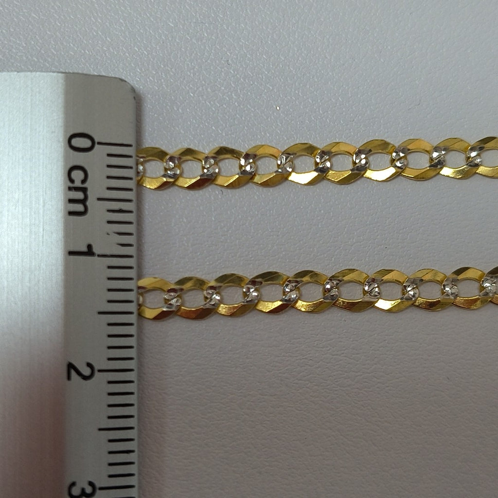 CADENAS BARBADA DIAMANTADA ORO 14K 60 CM 9.5 GR (NUEVO)