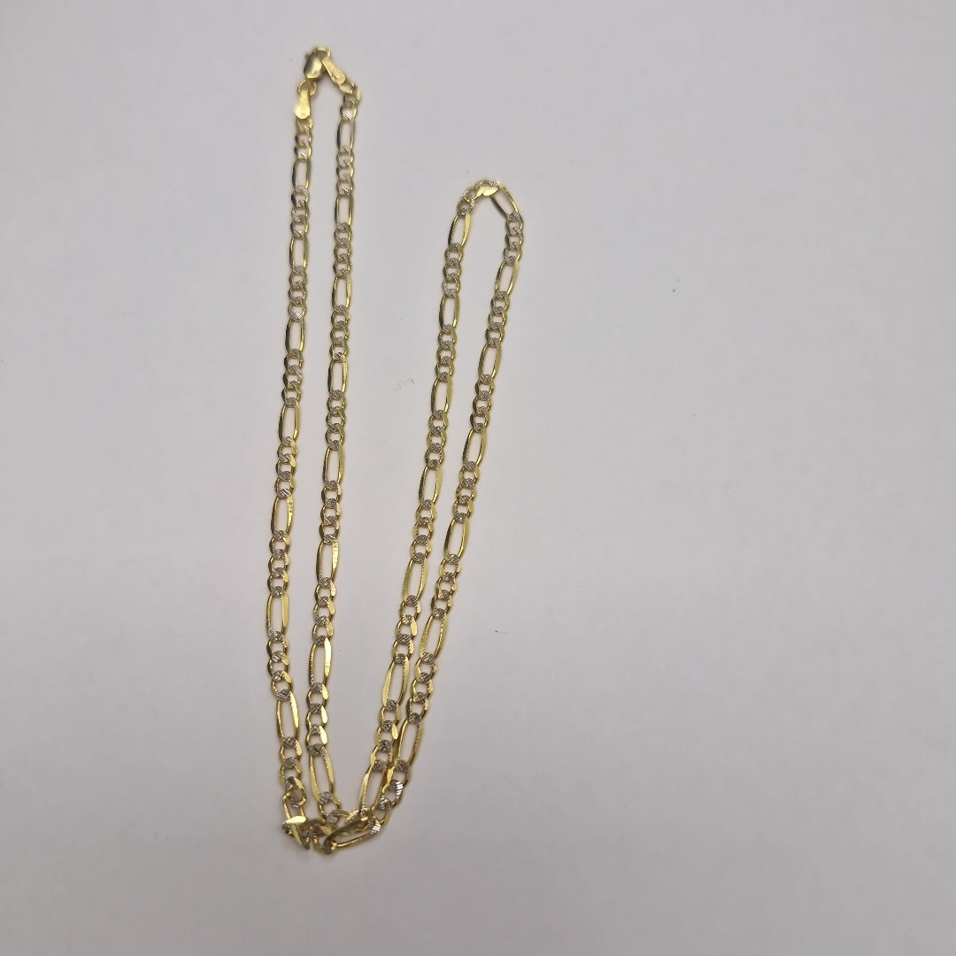 CADENAS TEJIDO 3X1 DIAMANTADO ORO 10K 50 CM 5.9 GR (NUEVO)