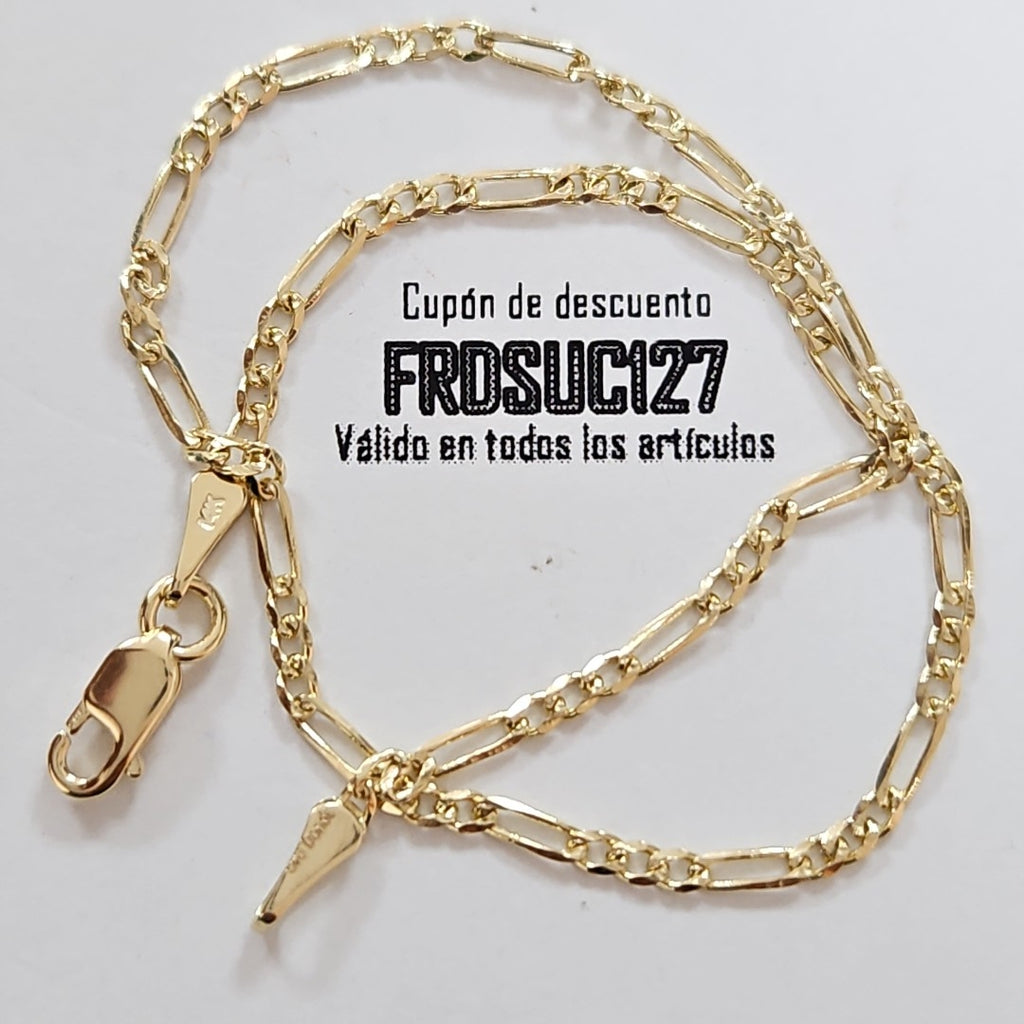 PULSERAS BARBADA ORO 14K 21 CM 1.7 GR (NUEVO)