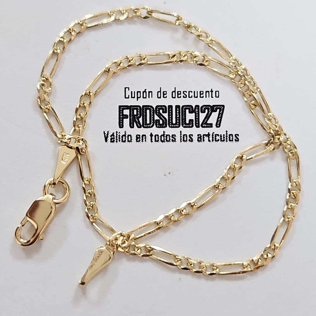 PULSERAS BARBADA ORO 14K 21 CM 1.7 GR (NUEVO)